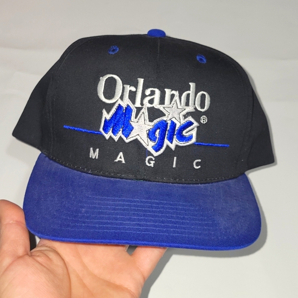 Vintage 90s Orlando Magic Blue Black Snapback Cap Hat